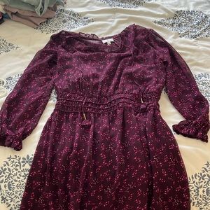 Magenta floral mini dress